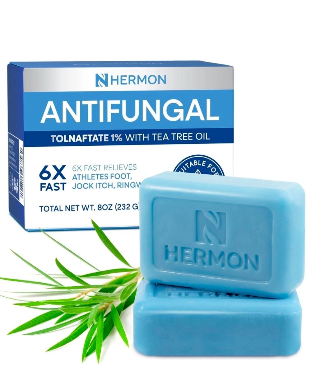 Hermon Antifungal Soap with Tea Tree Oil: Antifungal Bar Soothing Care & Relief